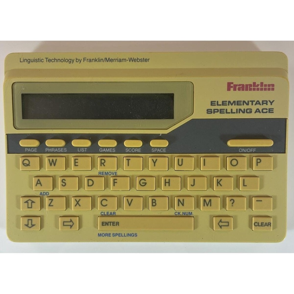 Vintage Electronic Franklin Elementary Spelling Ace Model ES-90‎ 1989 TESTED